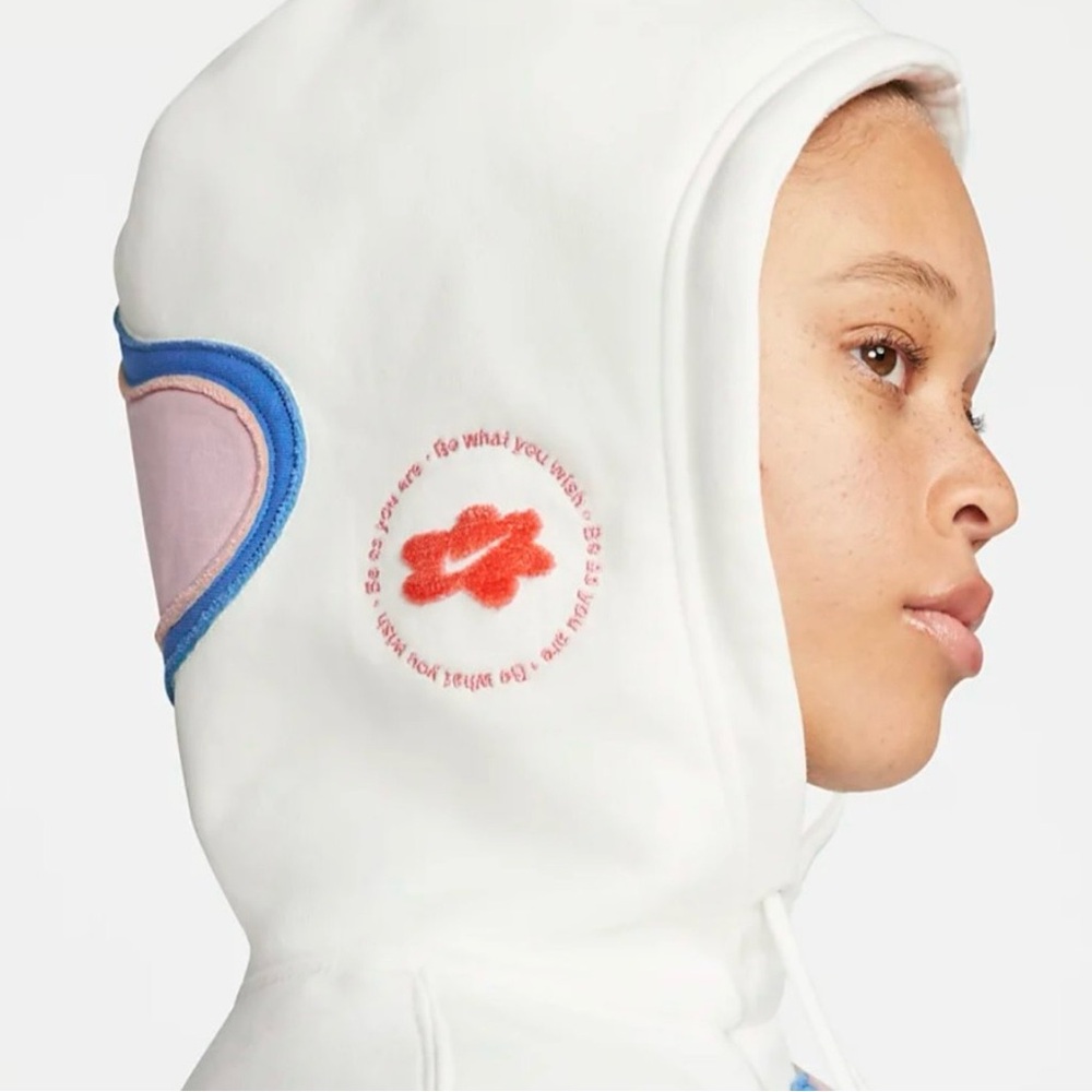 Nike Sportswear Project Uphoria Fleece Hoodie Sail Color Floral Patches - Picture 6 of 14